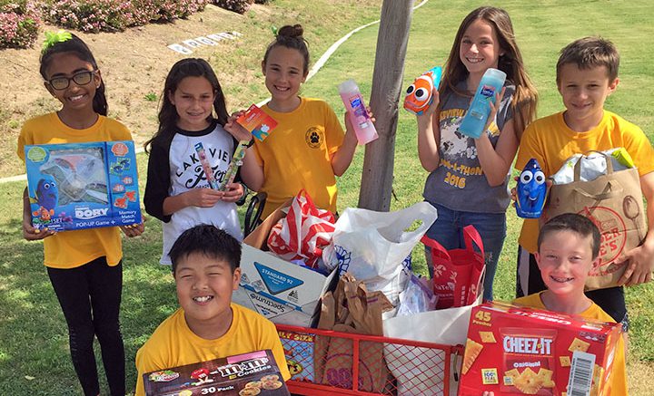 Lakeview students show backpack donations