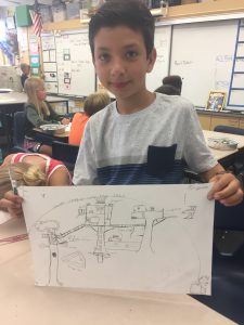 A Mabel Paine student displays his tree-house.
