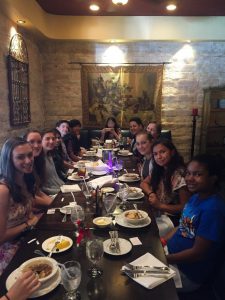 French students dining together.