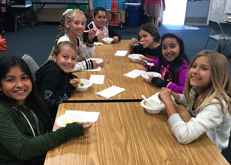 Morse Elementary students enjoying ice cream.