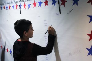 Bryant Ranch students signing on the "Constitution."