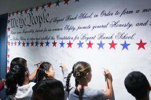 Bryant Ranch students signing on the "Constitution."