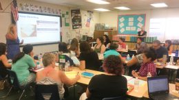 Parkview parents learn more about new curriculum and materials for their students.