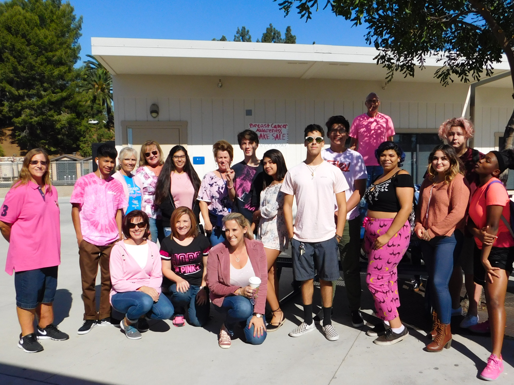El Camino Real students and staff wearing pink.