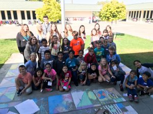 Glenknoll students participating in the Great Chalk Project.
