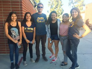 Valencia High School students and staff enjoying themselves at the AVID tailgate.