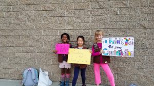 Our Boy and Girl Scout Troops cooperated in hosting a school-wide canned food drive to support the Second Harvest Food Bank.  They loved rallying our school community and donning their uniforms at school for a great cause!