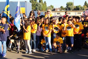 Rio Vista students participating in College Friday Flag Salute.