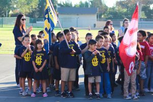 Rio Vista students participating in College Friday Flag Salute.