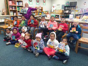 Ruby Drive students after selecting their new book.