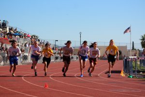 Middle schoolers participating in the annual track meet.