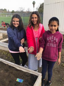 Glenview students in the garden.