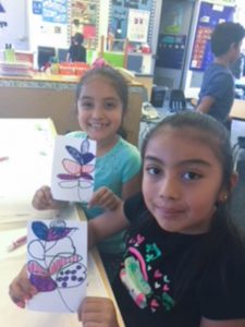 Ruby Drive students creating art.