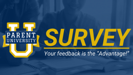 Parent University survey graphic.