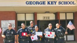 Placentia Police Department officers spent Patriot Day at George Key School.