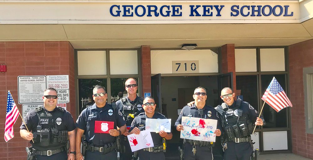 Placentia Police Department officers spent Patriot Day at George Key School.
