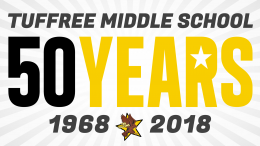 Tuffree Middle School 50 year anniversary graphic.