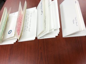 Letters from VHS staff to students.