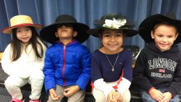 Bryant Ranch students in hats.