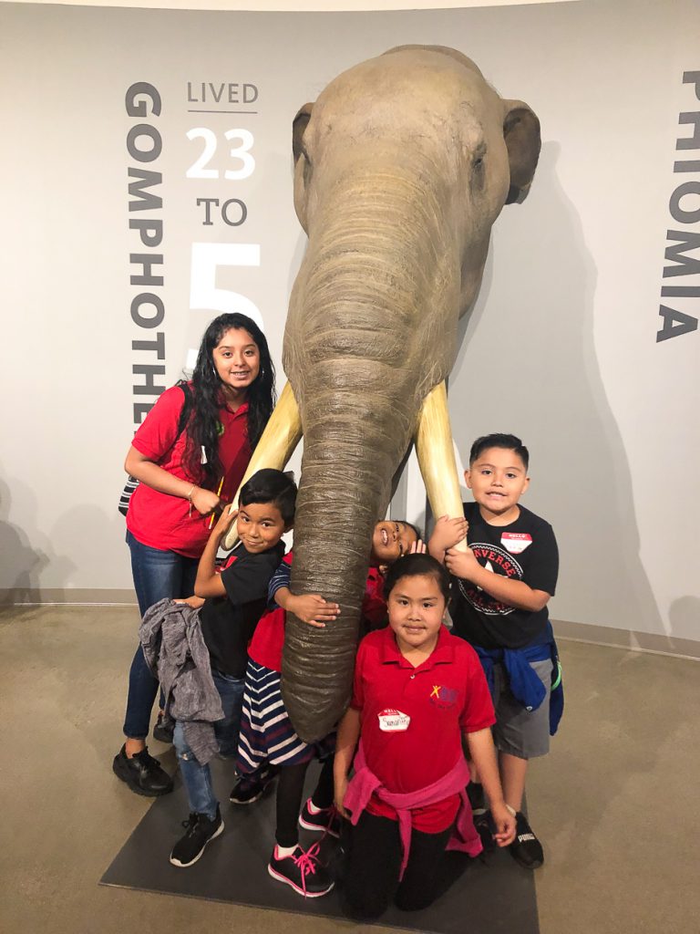 Ruby Drive second graders and teachers at the La Brea Tar Pits.