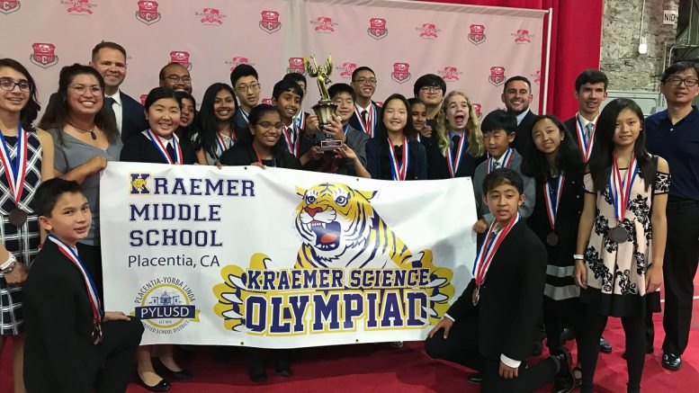 Kraemer Middle School's Science Olympiad team after earning 6th place at the National Tournament on June 1, 2019.