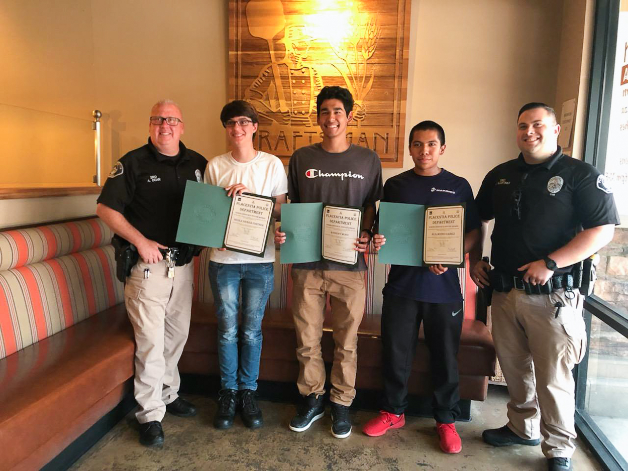 Placentia Police Department Lunch SRO Award 6-6-19