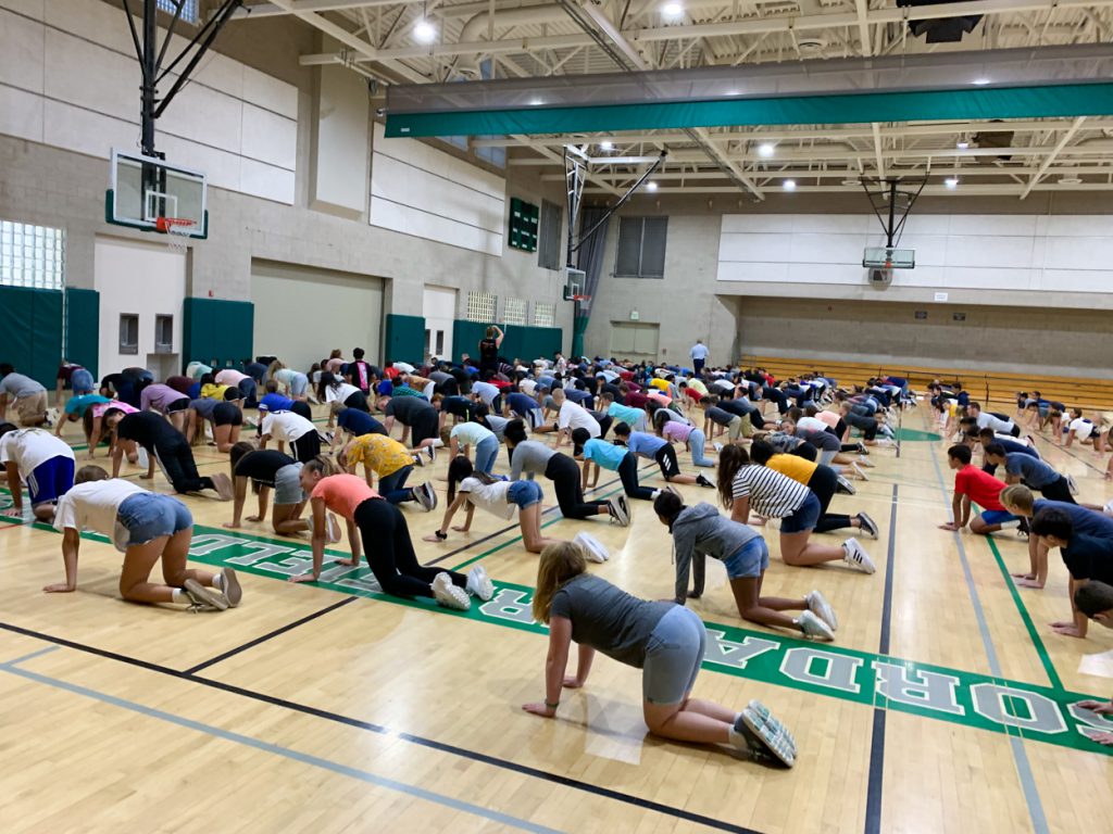 Week of Welcome at YLMS included yoga for all students to participate in!