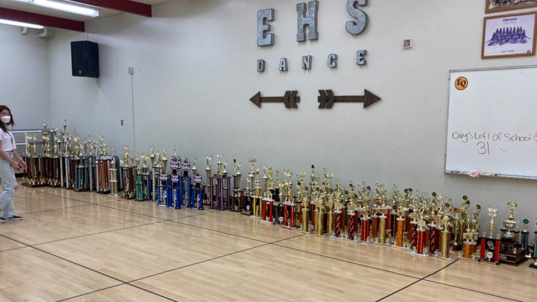 Trophies to be recycled by EHS dance program.