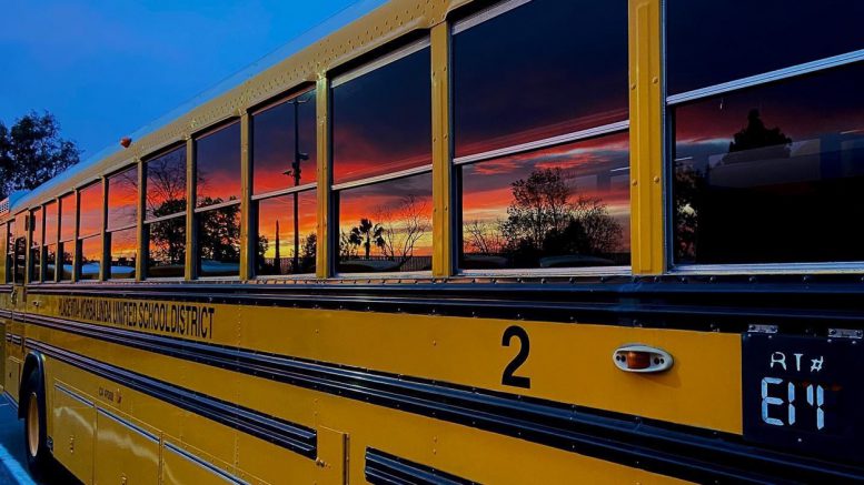 PYLUSD bus driver Ben Vogt's winning photo in the nationwide contest held by School Bus Fleet Magazine.