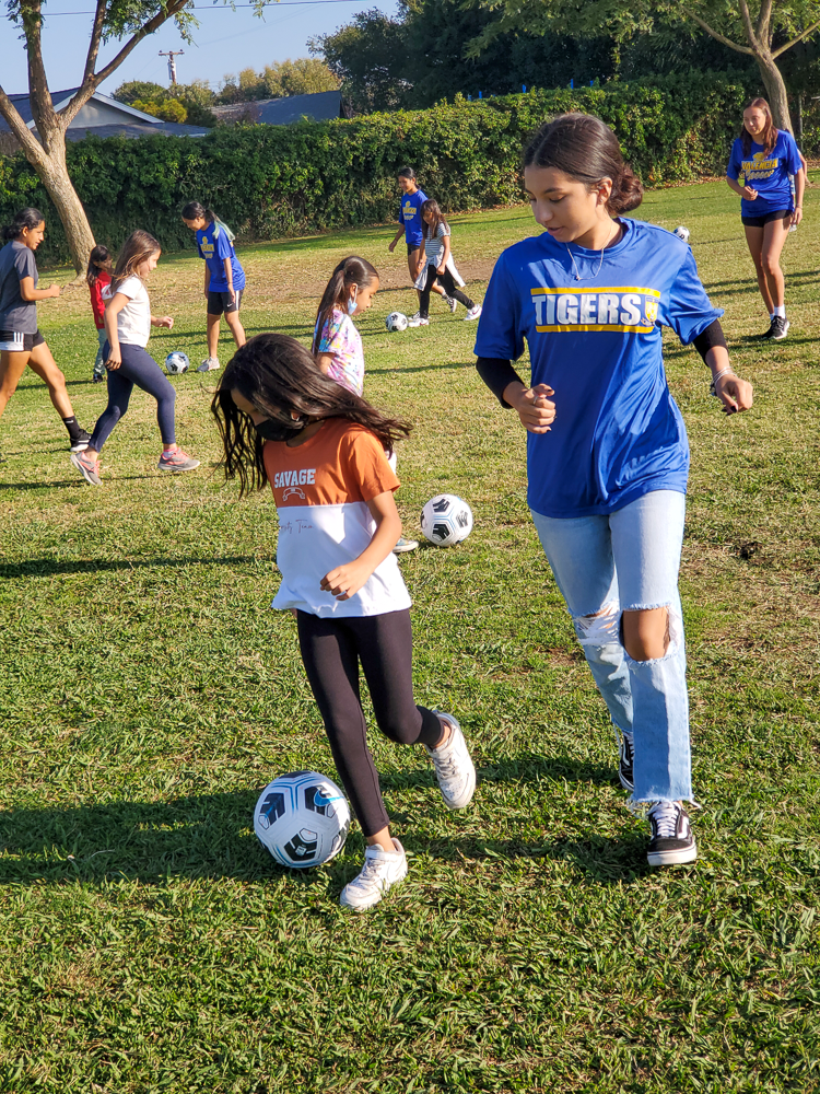 Ruby Drive soccer clinic with Valencia high.