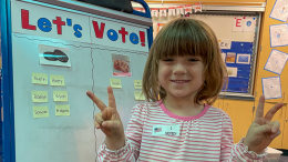 Van Buren students learning about voting.