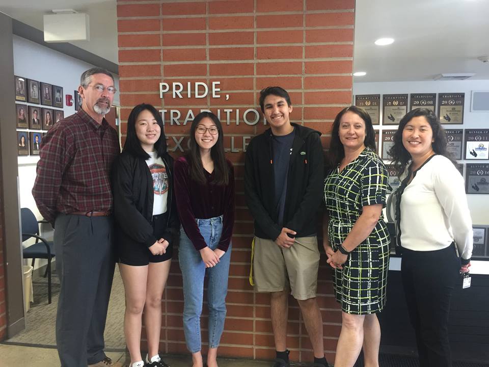 Valencia High School students pictured with administrators.