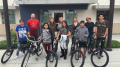 Students with their new bikes.