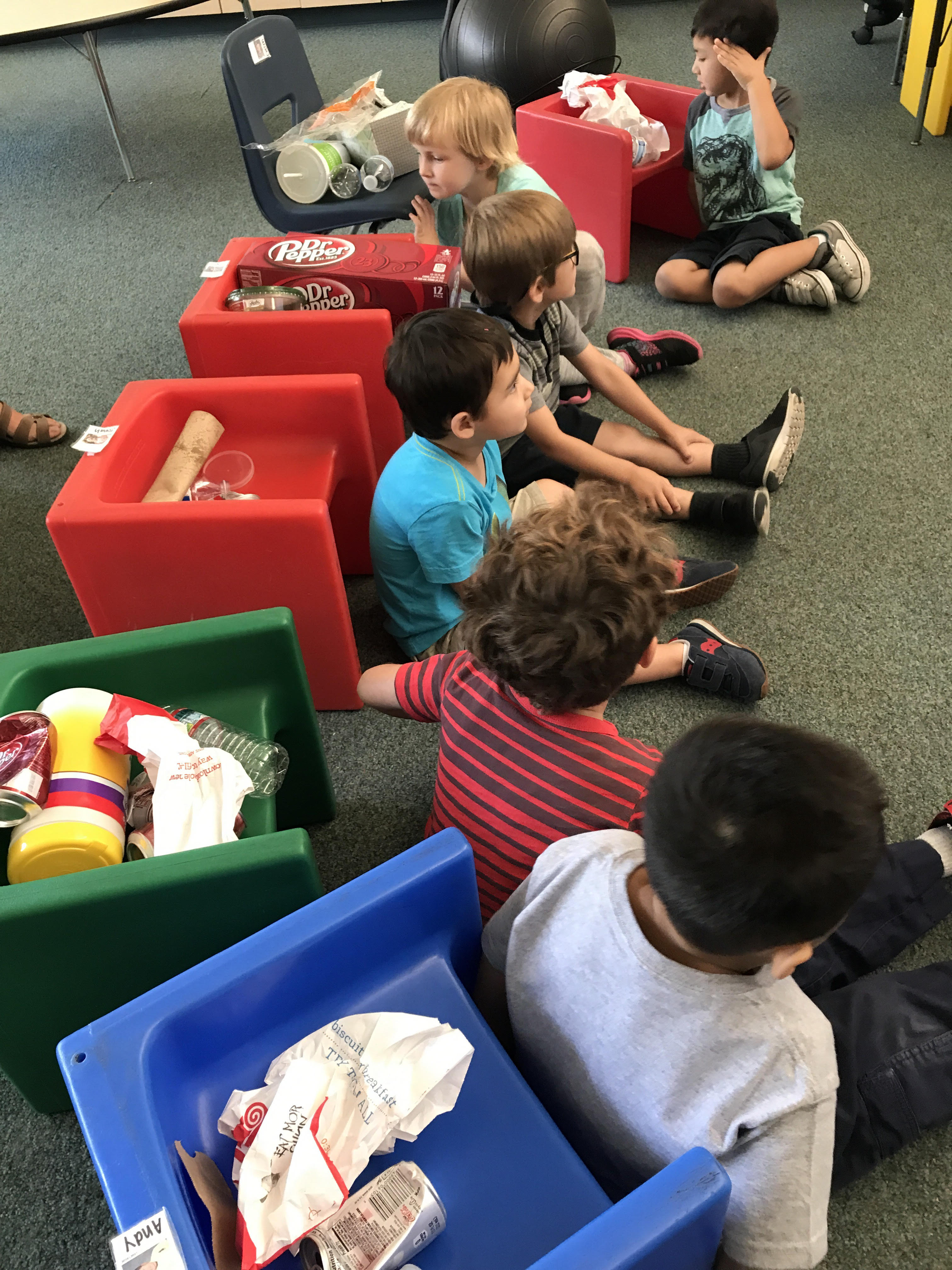 Preppy K students learning how to recycle.