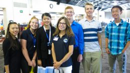 Valencia High School's Boeing interns posing for a picture with a teacher coordinator.