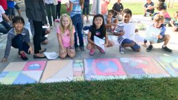 Glenknoll students participating in the Great Chalk Project.