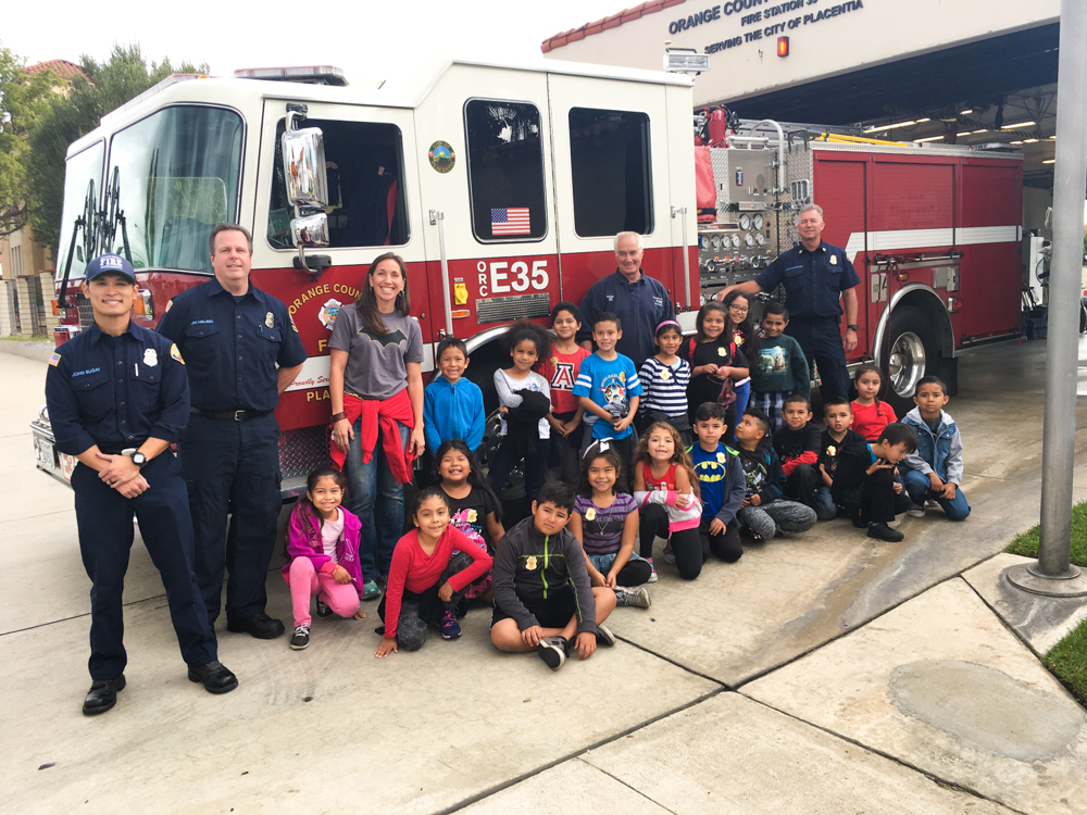 Ruby Drive students at fire station.