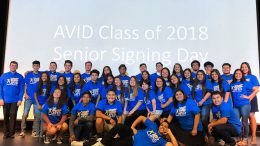 VHS AVID students on signing day.