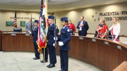 EHS AFJROTC at the Board meeting.