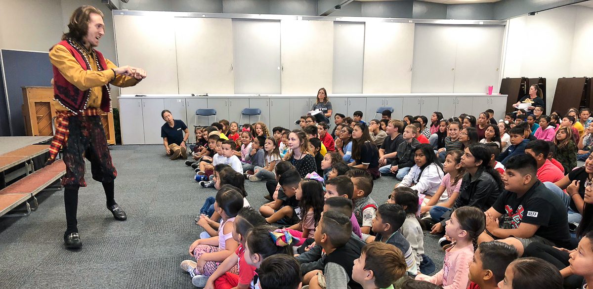 Ruby Drive Elementary students watching an opera performance.