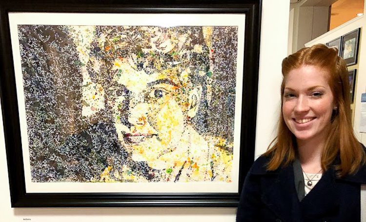 Naomi Stokes, an EHS senior, took first prize for her piece, "Anthony," in acrylic paint.