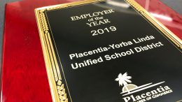 Placentia Chamber of Commerce presented PYLUSD with the "Top Employer" award at the 54th Annual Excellence in Placentia Gala.