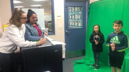 Glenview students filming a project.