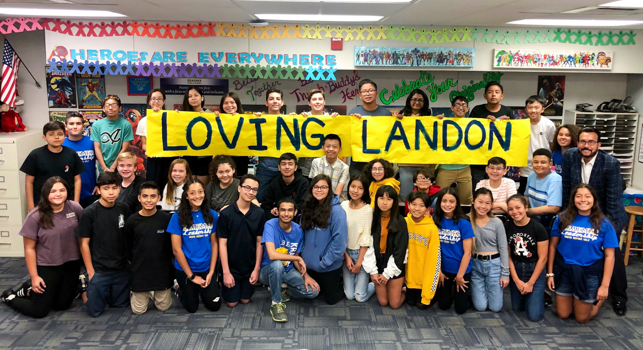 Landon's Light project at Kraemer Middle School.