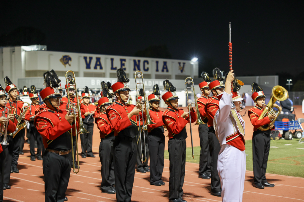 Students performing in Band Pageant on Novemeber 1, 2023.