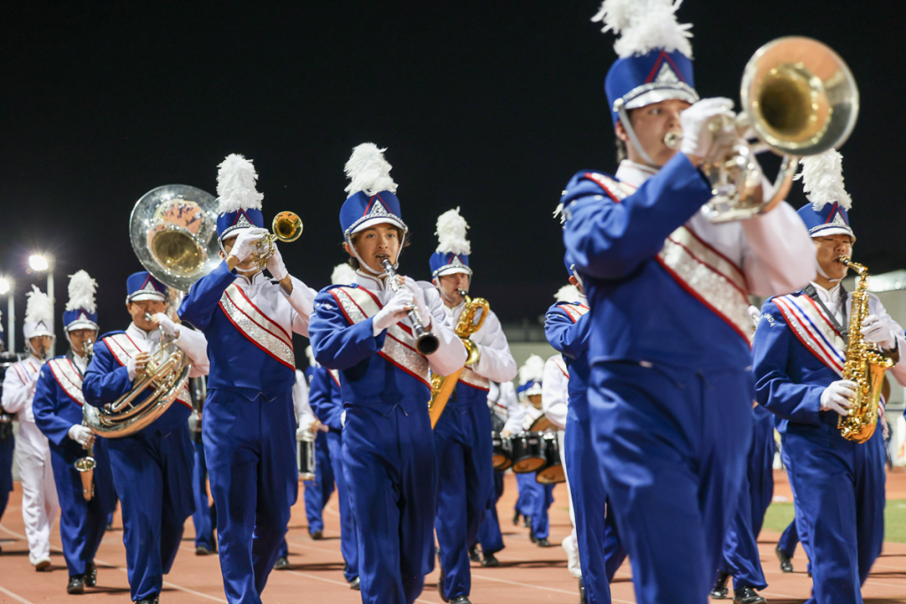 Students performing in Band Pageant on Novemeber 1, 2023.