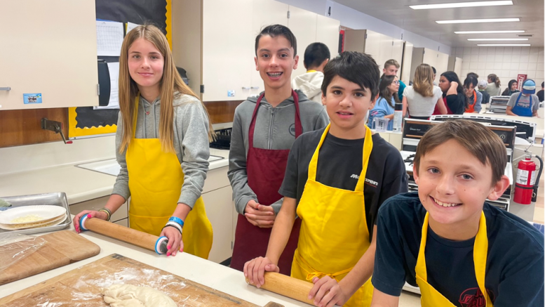 Pizza making at YLMS.