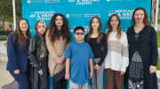 Students and staff from Buena Vista Virtual Academy, including finalist Hyde Nguyen and second place winner in the high school film category, Lelatasiosamoa (Lela) Fa'atutau'pule'ese's Siufanua, at Chapman University on March 15, 2024.
